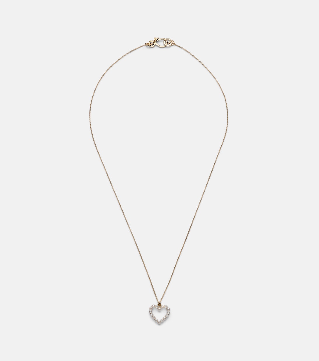 Collana giovanile con pendente a forma di cuore in oro 14kt e perle di SOPHIE BILLE BRAHE