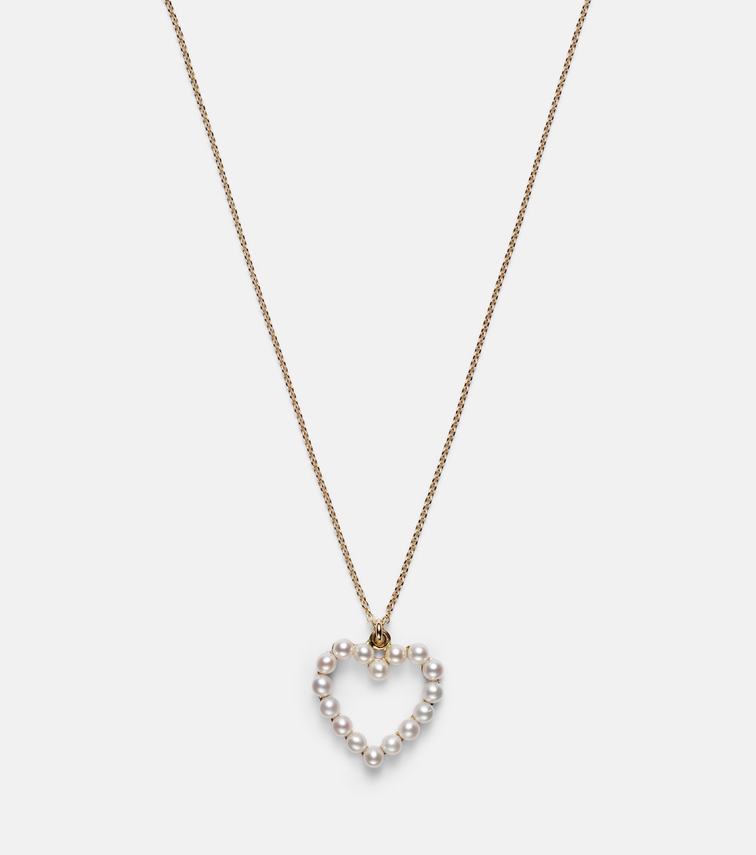 Collana giovanile con pendente a forma di cuore in oro 14kt e perle di SOPHIE BILLE BRAHE