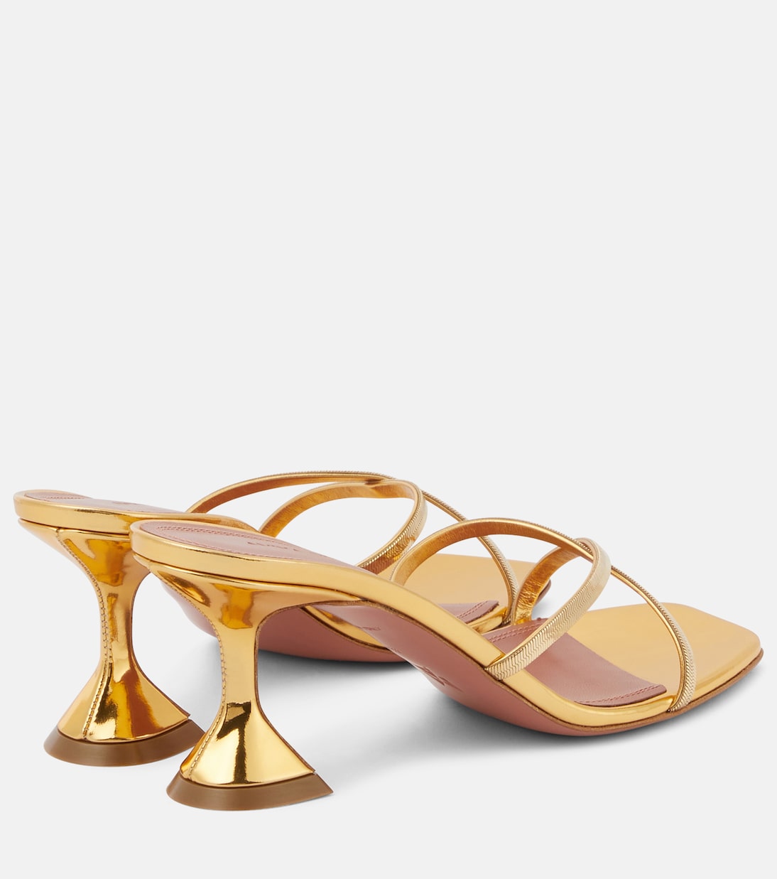 Mules Henson 70 en cuir métallisé | Amina Muaddi