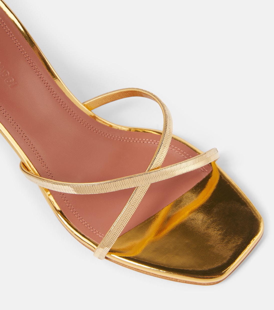 Mules Henson 70 en cuir métallisé | Amina Muaddi