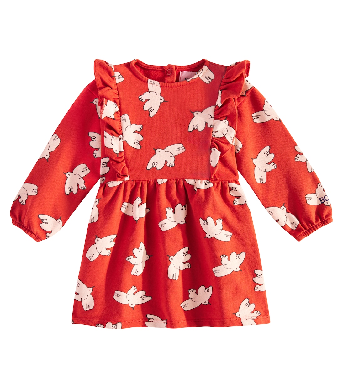 Baby Freedom Bird ruffled cotton-blend dress | Bobo Choses