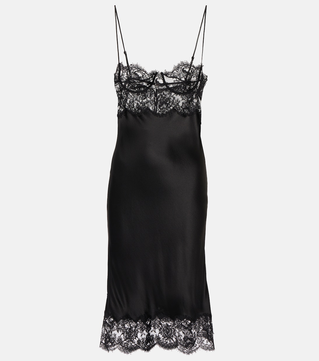 Abito sottoveste in raso di seta | Saint Laurent