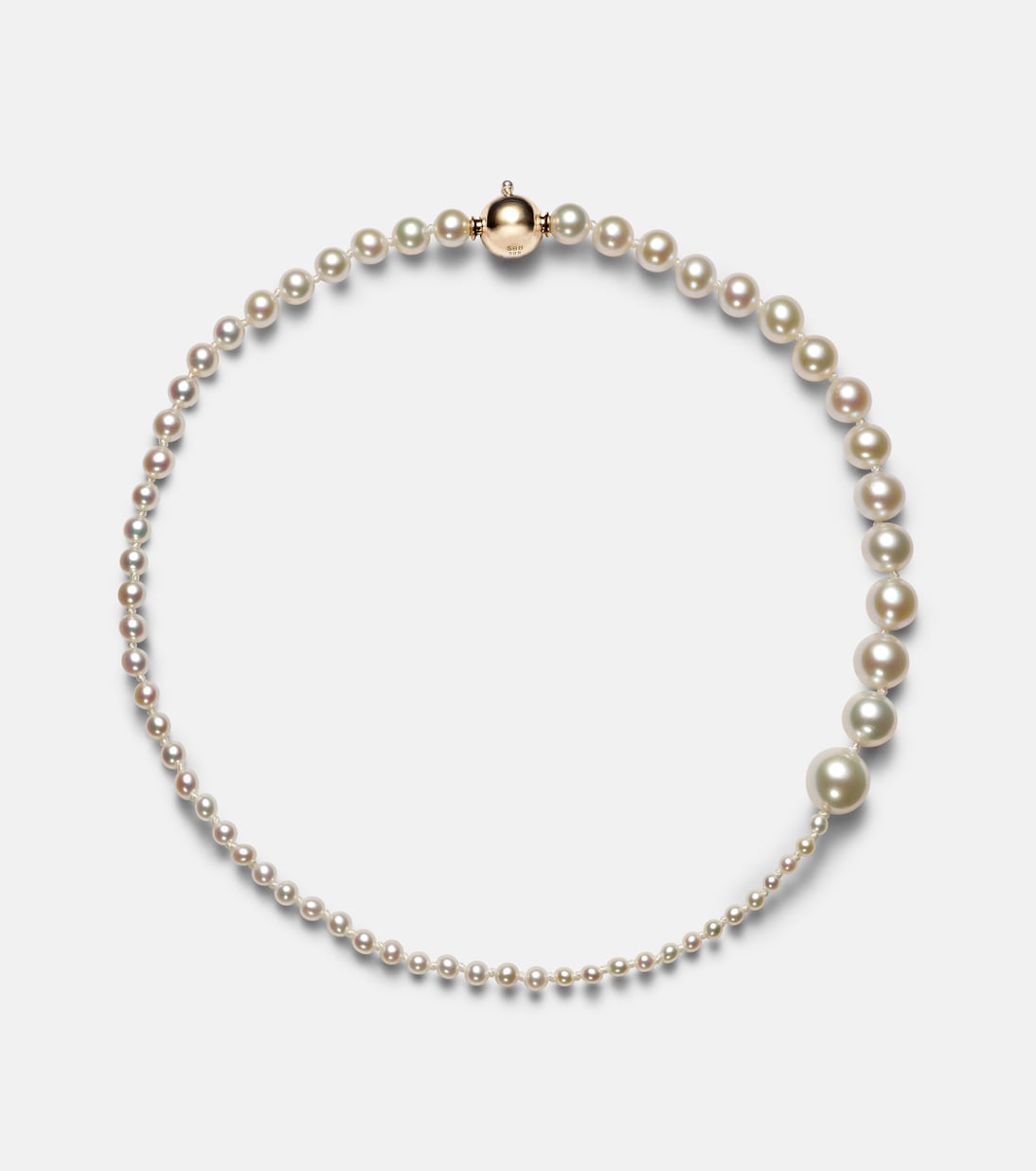 Braccialetto caviglia in oro 14kt con perle d'acqua dolce, stile giovane e raffinato, design unico e moderno.