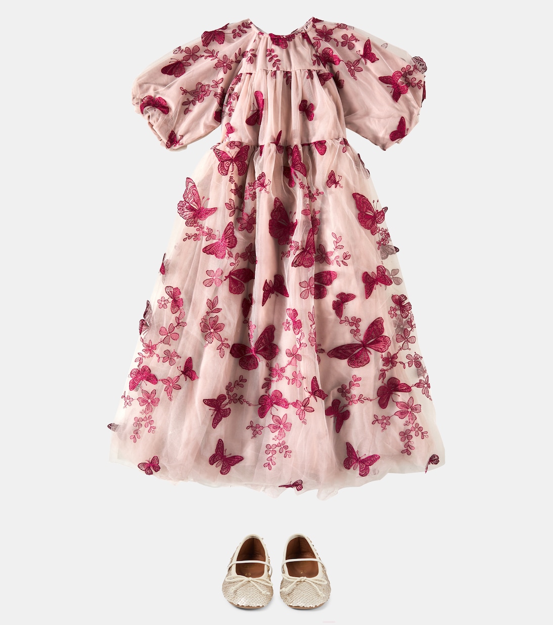 Abito Butterfly in tulle con ricamo | Petite Amalie  
