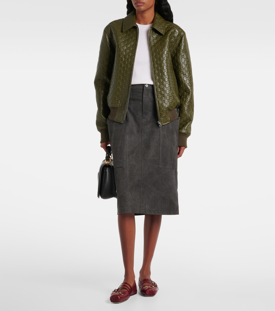 Bomberjacke GG aus Leder | Gucci