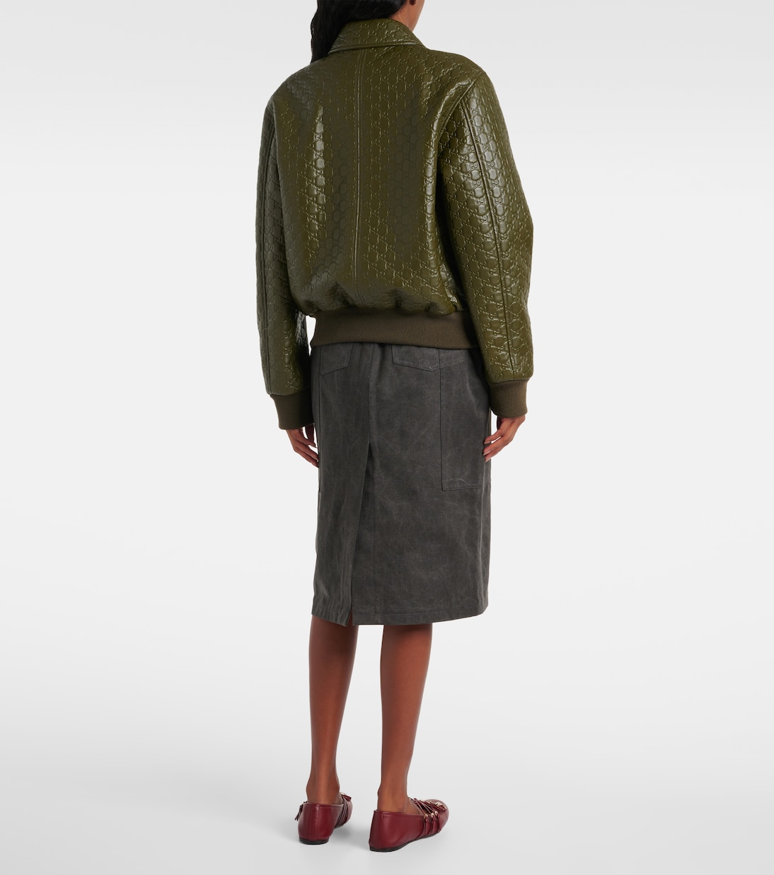 Bomberjacke GG aus Leder | Gucci