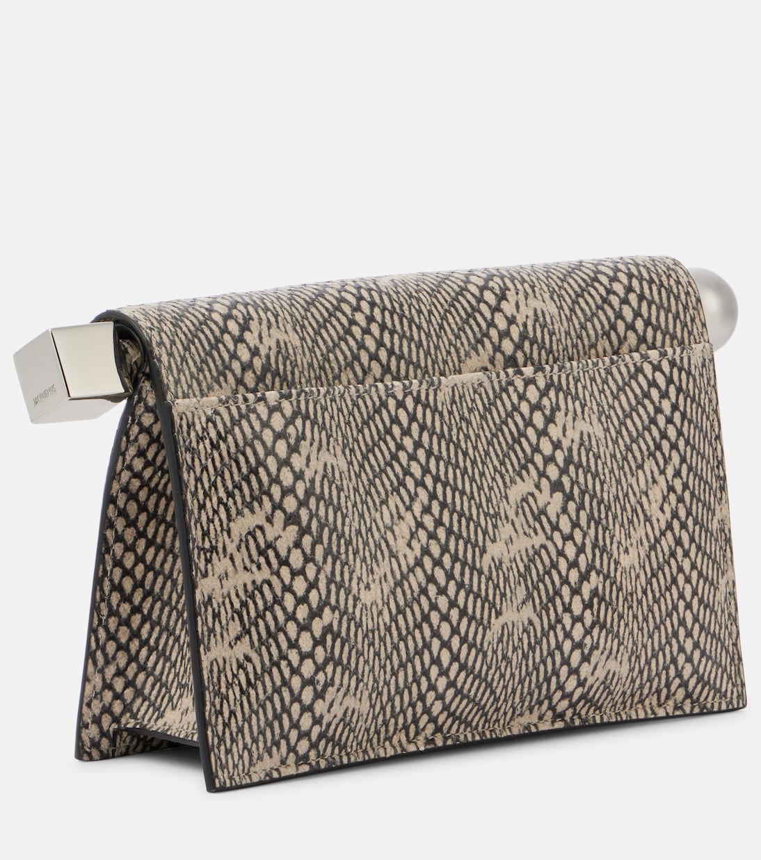 Rond Carré snake-effect leather clutch | Jacquemus