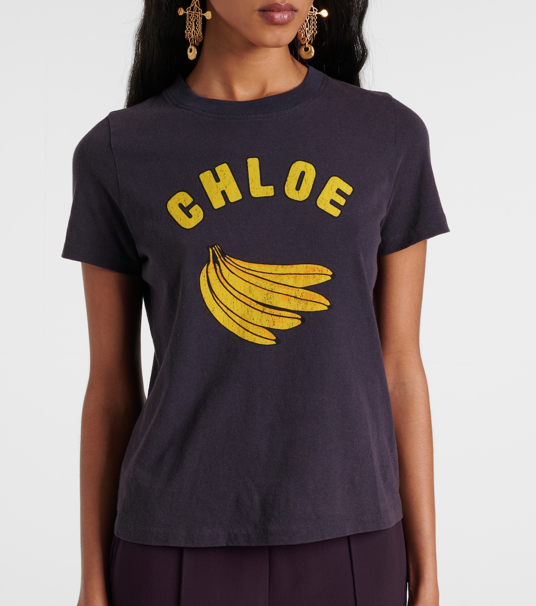 Camiseta de jersey de algodón con logo | Chloé