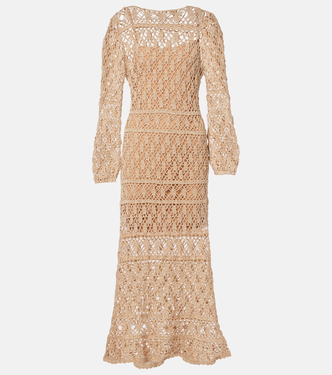 Abito lungo Bianca in crochet di cotone | Anna Kosturova
