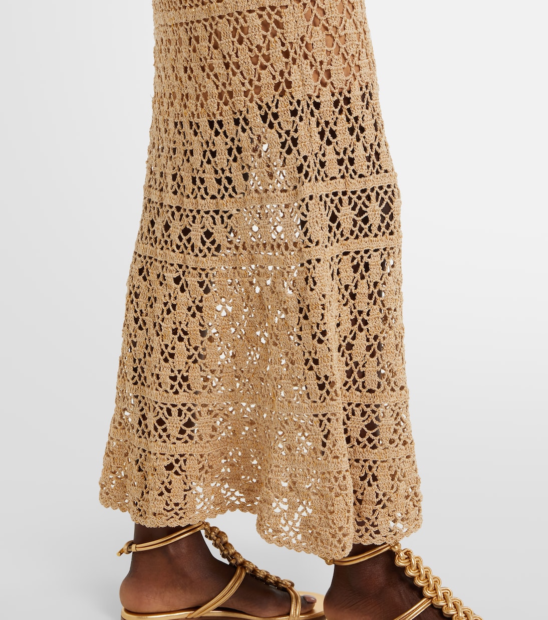 Abito lungo Bianca in crochet di cotone | Anna Kosturova