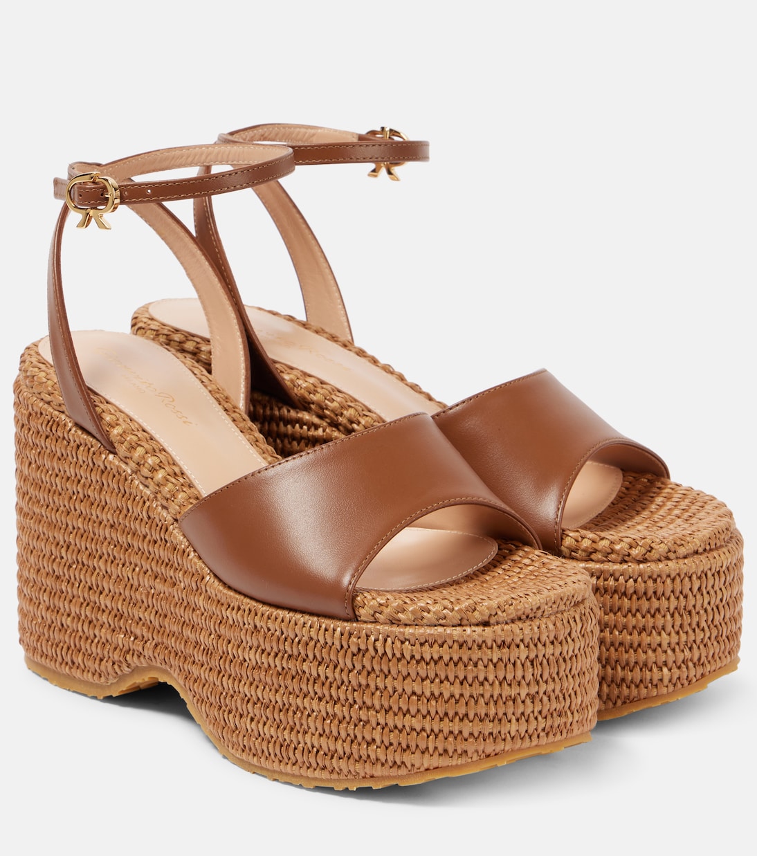 Gianvito Rossi: Espadrillas con Plateau in Pelle per Giovani Stilisti
