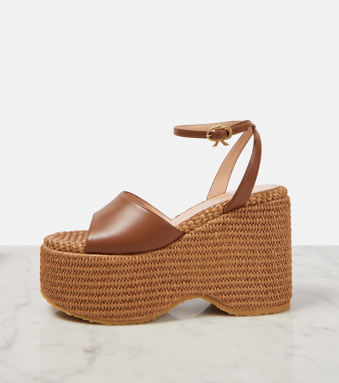 Gianvito Rossi: Espadrillas con Plateau in Pelle per Giovani Stilisti