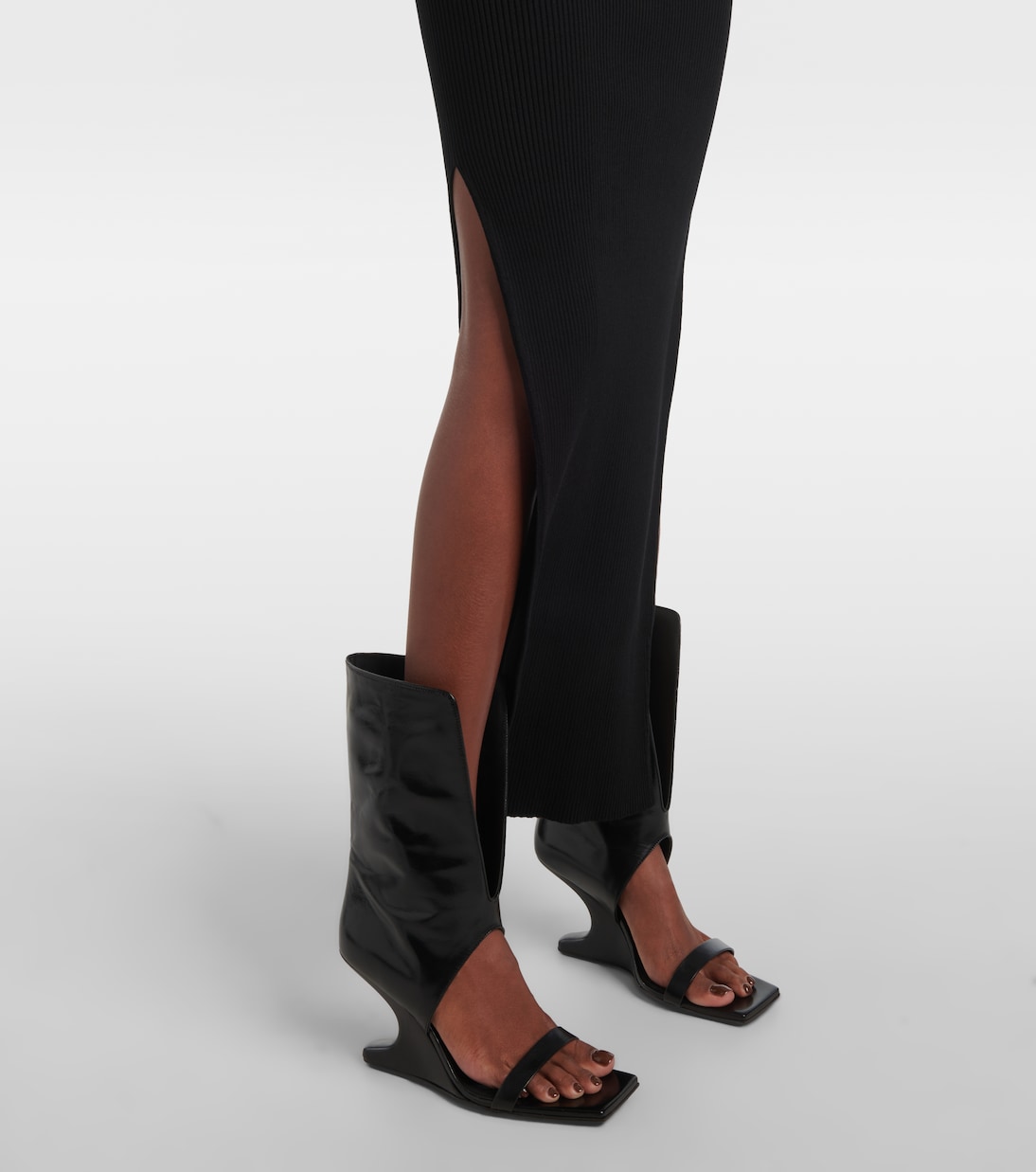 Falda midi Sacriskirt de punto acanalado | Rick Owens