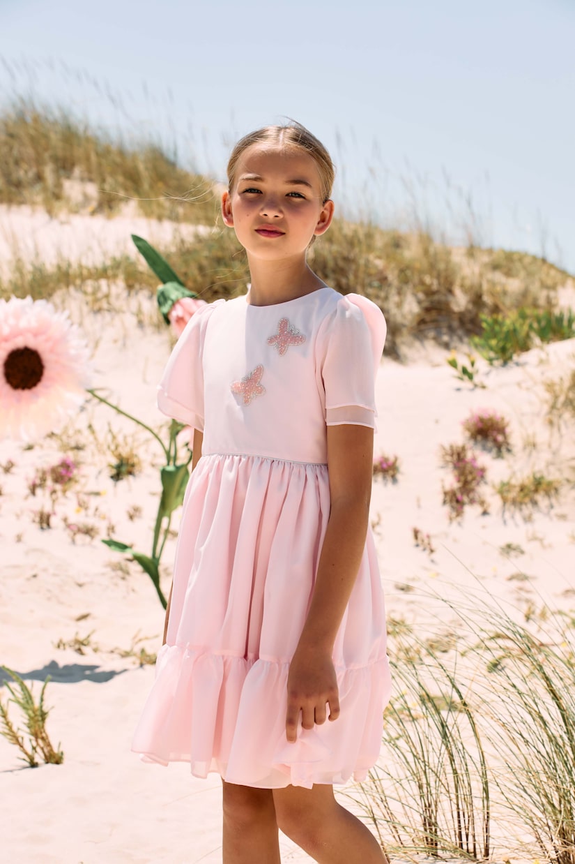 Vestido con volantes adornado | Patachou