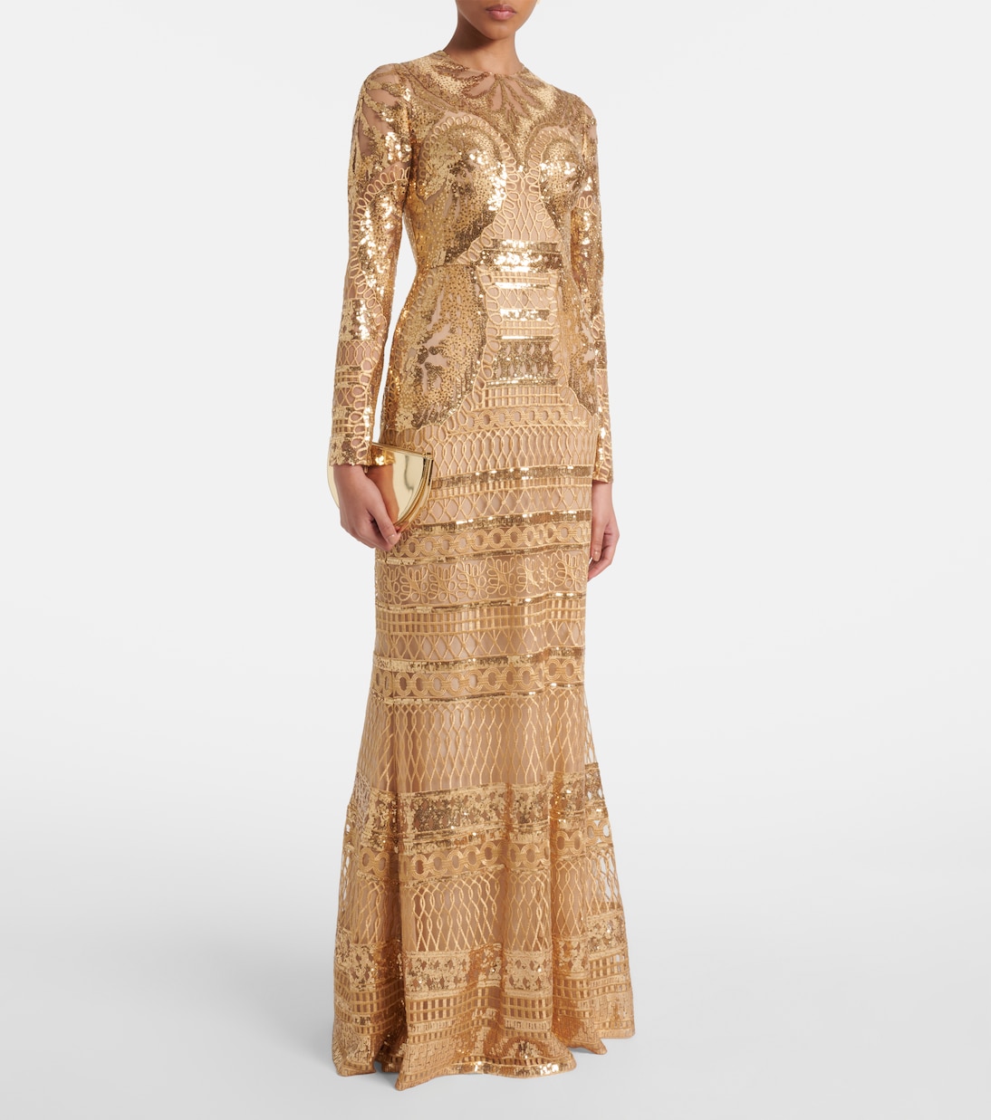 Embellished metallic tulle gown | Elie Saab