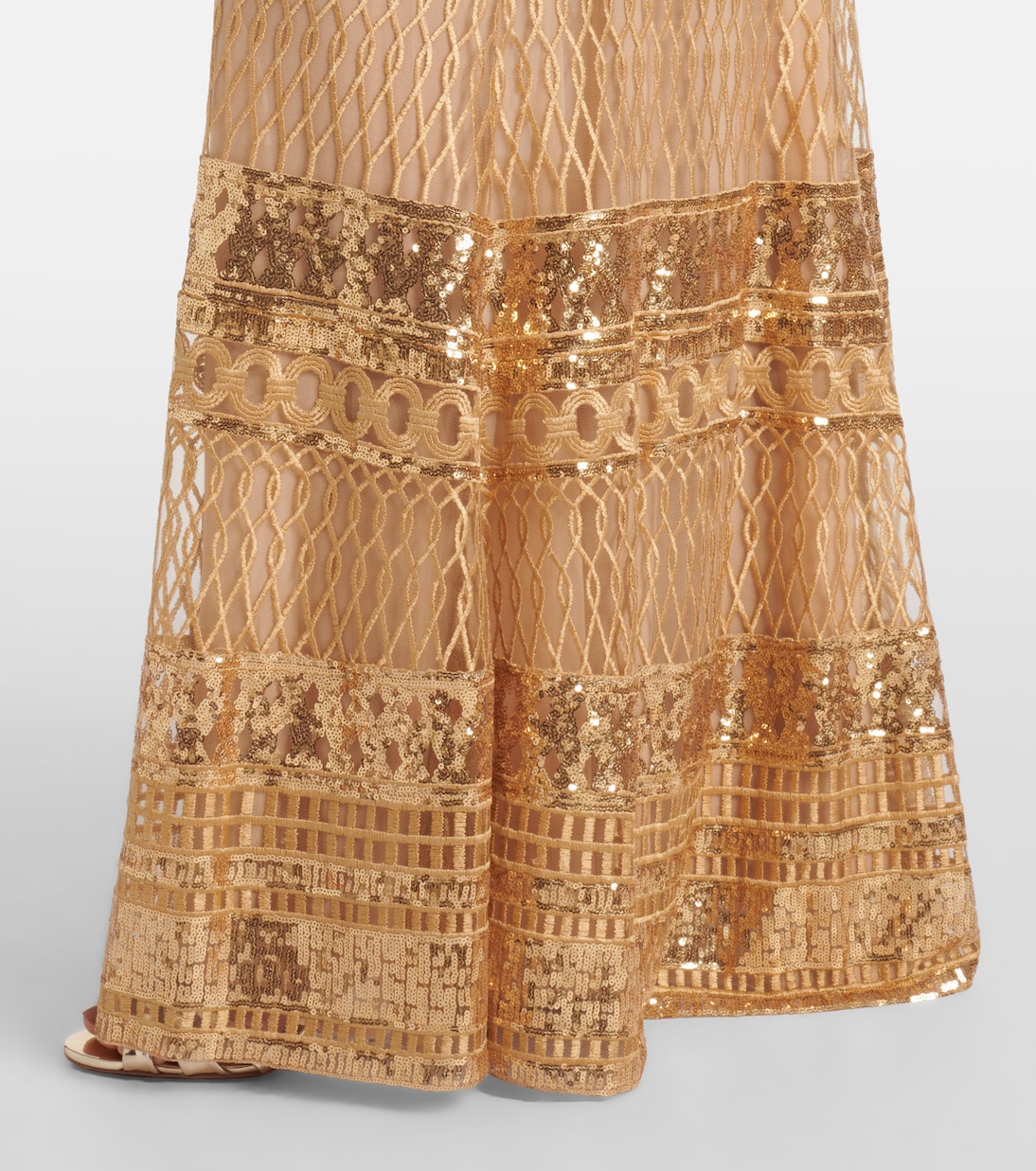 Embellished metallic tulle gown | Elie Saab