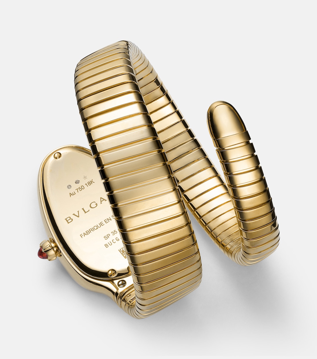 Serpenti Tubogas 18kt gold watch with diamonds | Bvlgari