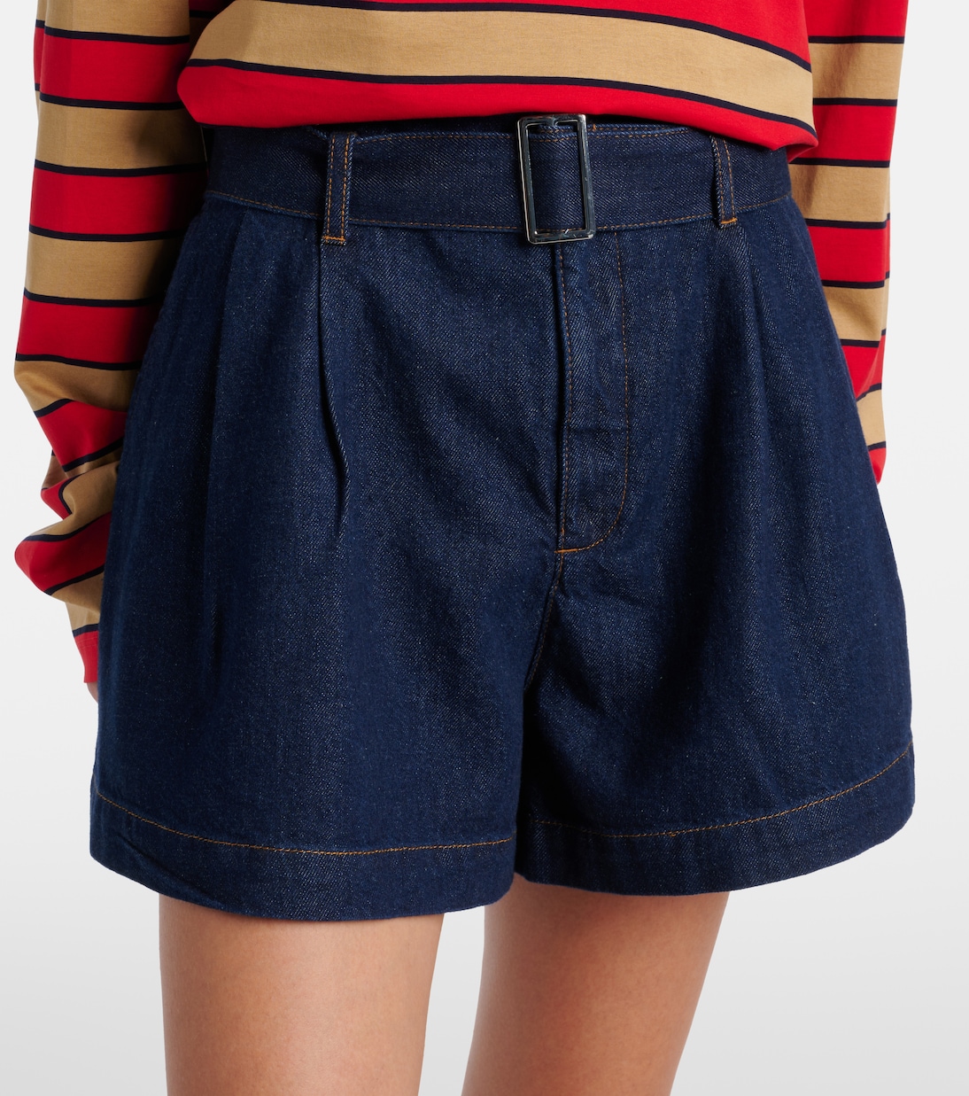 Shorts The Paper Bag en denim con cinturón | Frame