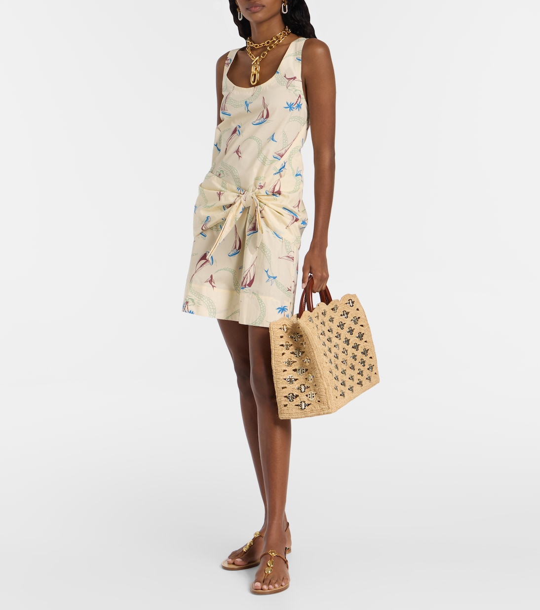 1969 embellished raffia tote bag | Rabanne
