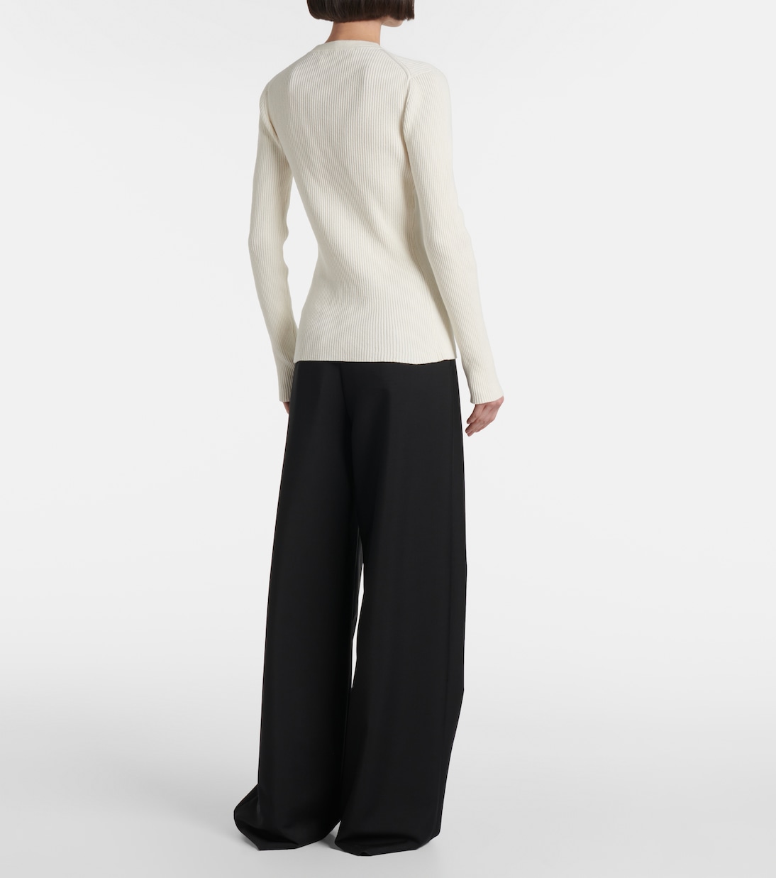 Cardigan in crêpe di cotone a coste | Róhe