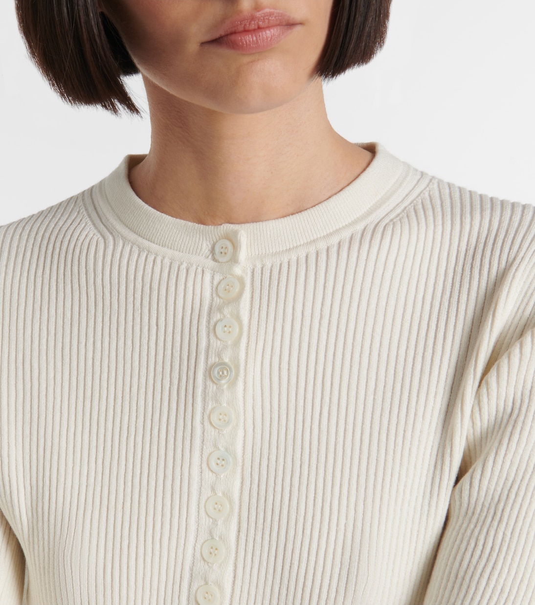 Cardigan in crêpe di cotone a coste | Róhe