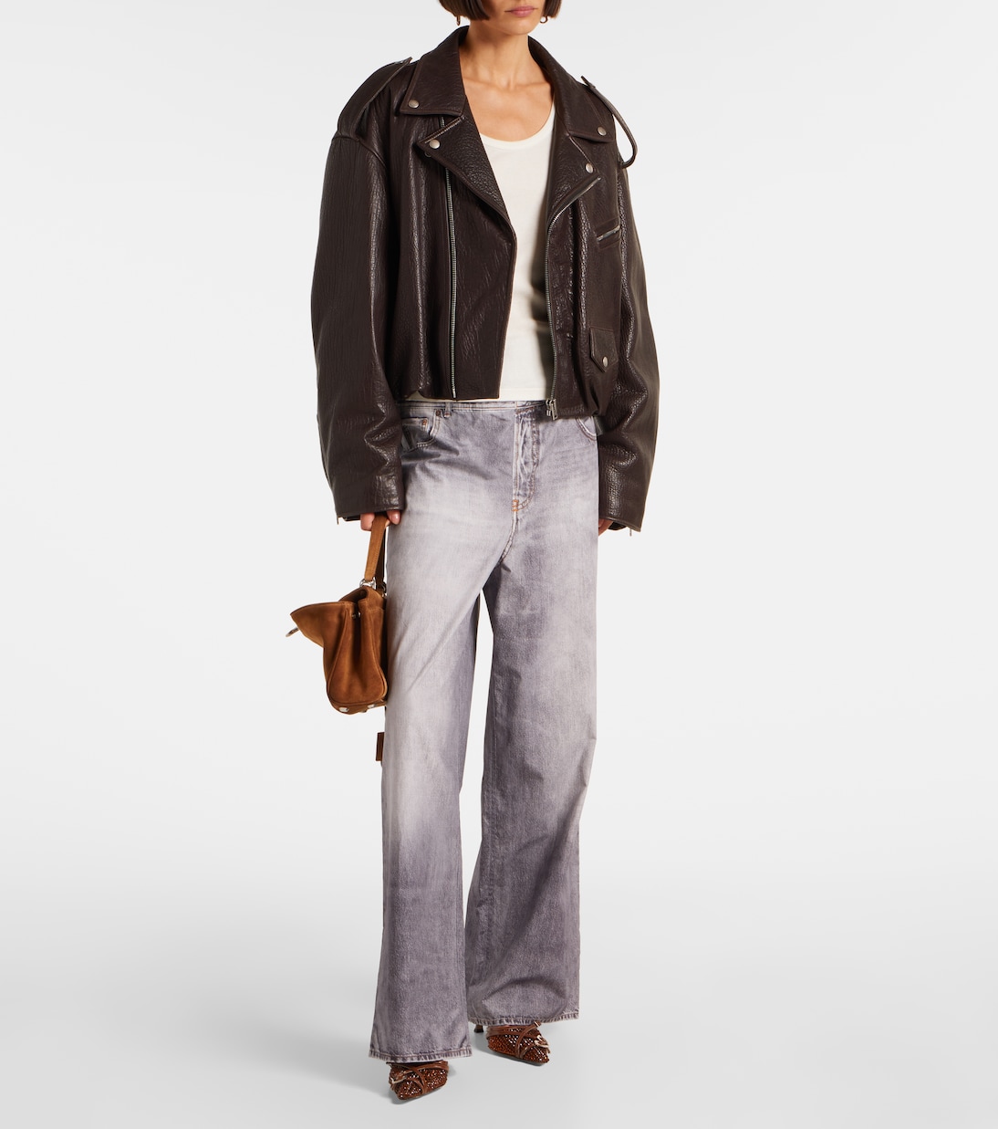 Crystal Net 65 leather-trimmed mules | Mach & Mach