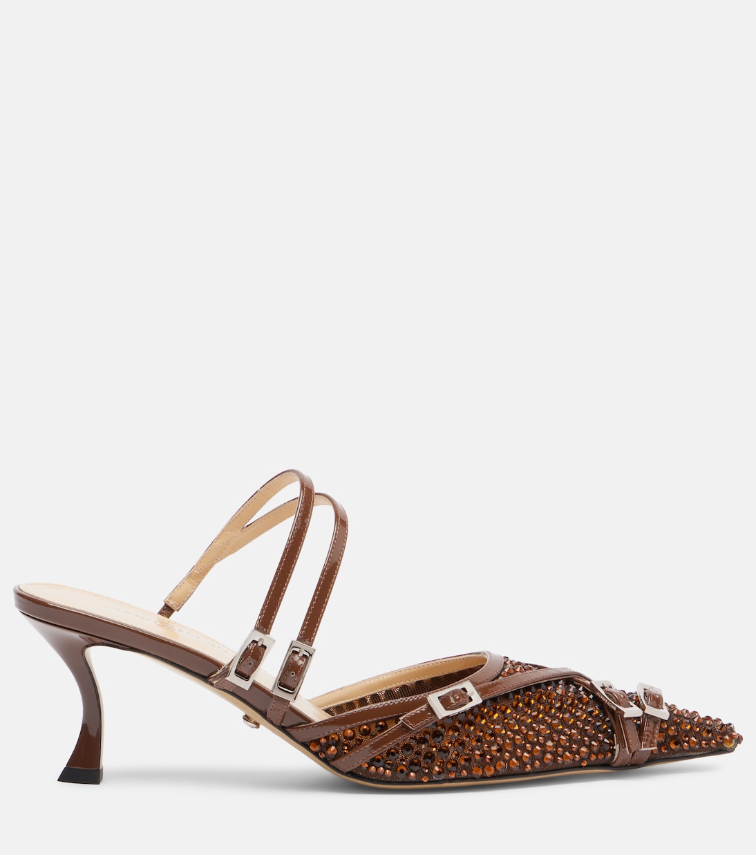 Crystal Net 65 leather-trimmed mules | Mach & Mach