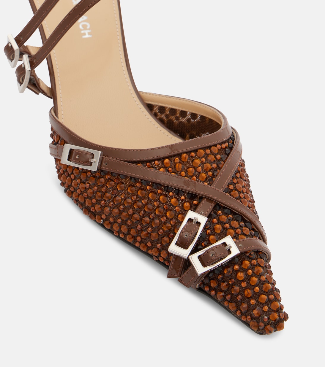 Crystal Net 65 leather-trimmed mules | Mach & Mach