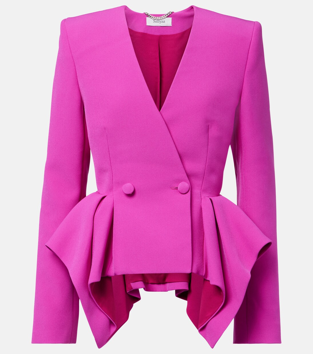 Double-breasted peplum blazer | Safiyaa