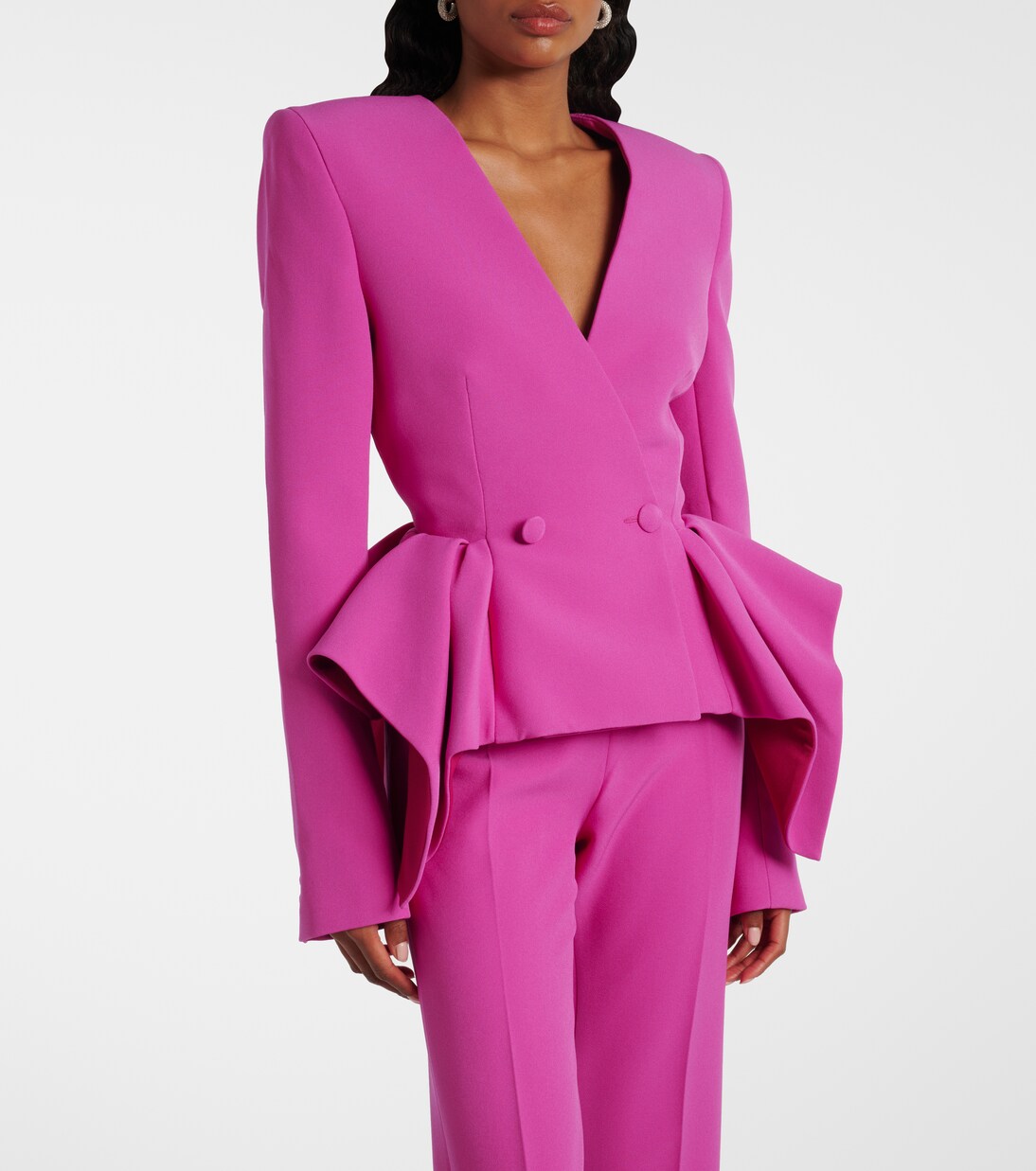 Double-breasted peplum blazer | Safiyaa