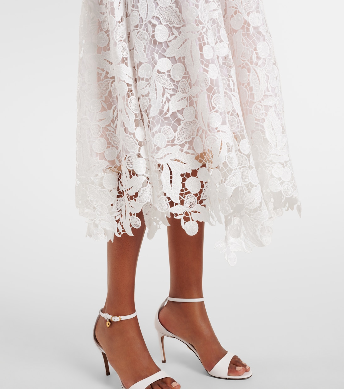 Vestido midi de encaje guipur | Oscar de la Renta