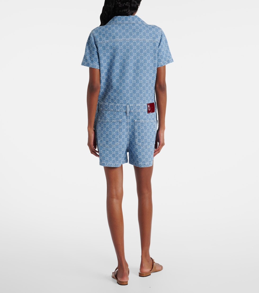 GG denim jacquard romper | Gucci