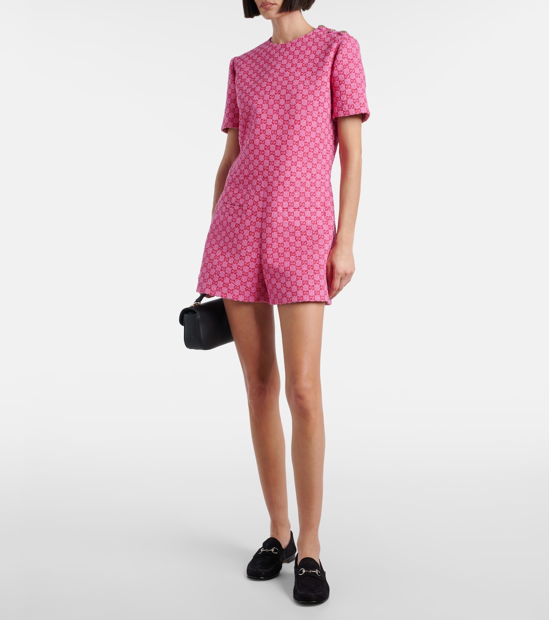 GG cotton-blend romper | Gucci