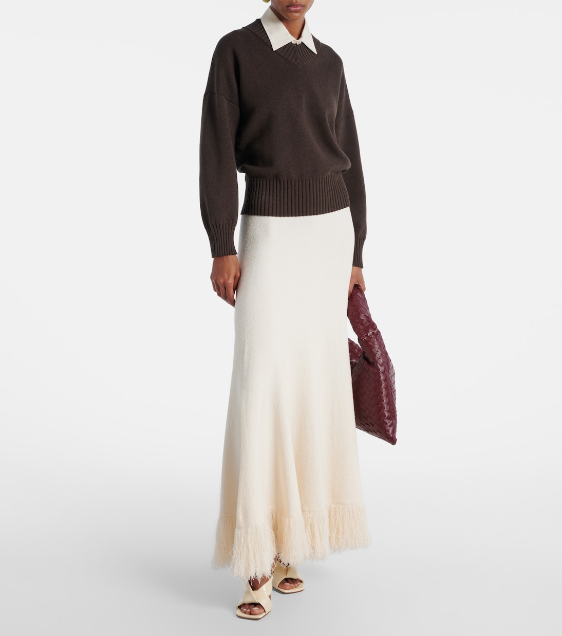 Falda larga de punto en mezcla de algodón | Bottega Veneta