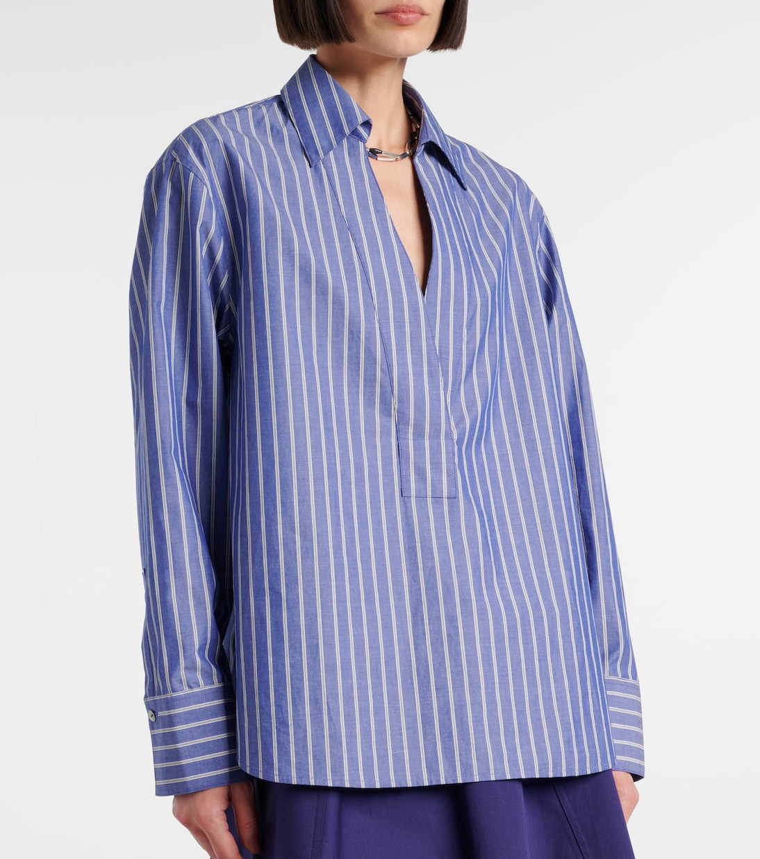 Striped cotton polo shirt | Vince