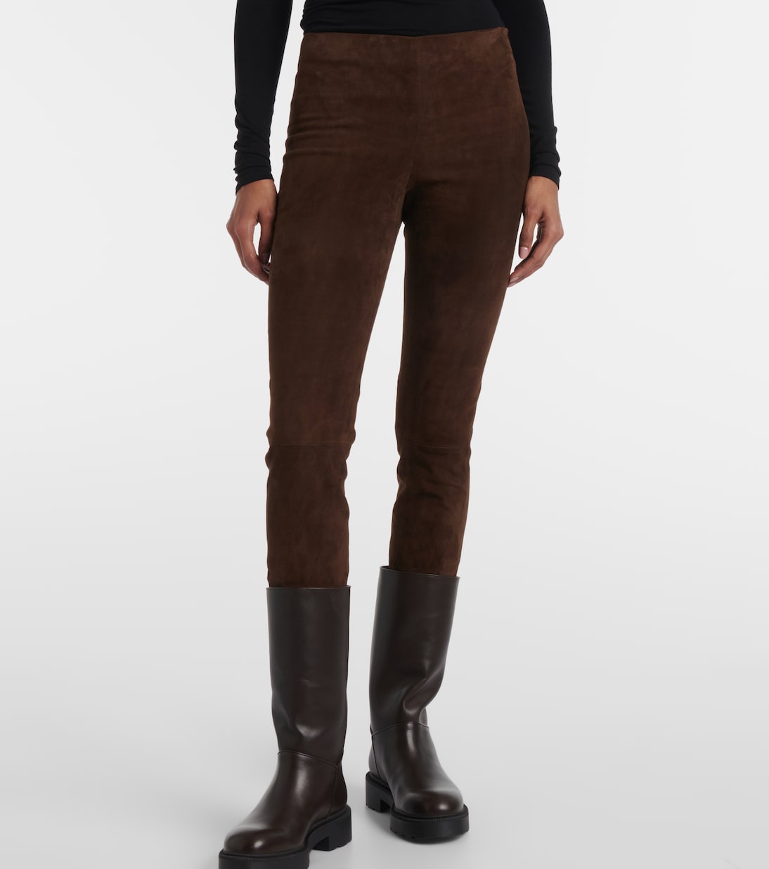 Schmale Hose aus Veloursleder | Vince