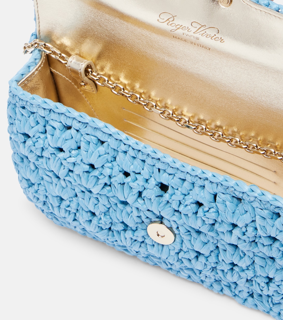 Clutch Jeu de Fille aus Raffiabast | Roger Vivier