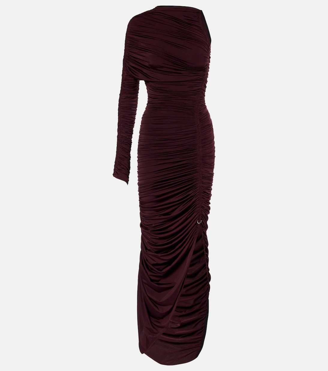 Ruched one-shoulder midi dress | Mugler