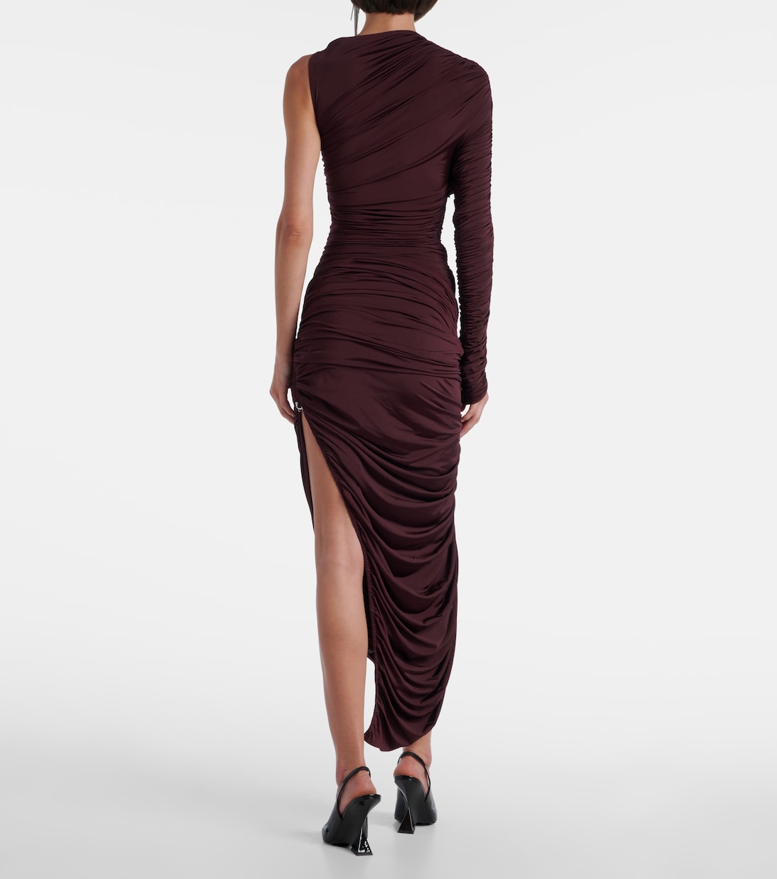 Ruched one-shoulder midi dress | Mugler