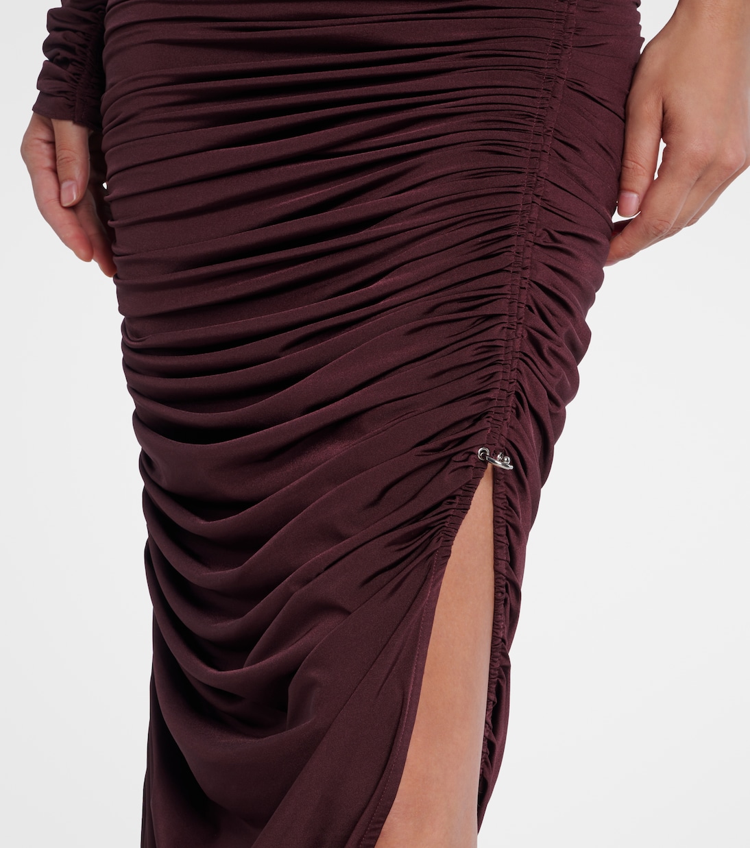 Ruched one-shoulder midi dress | Mugler