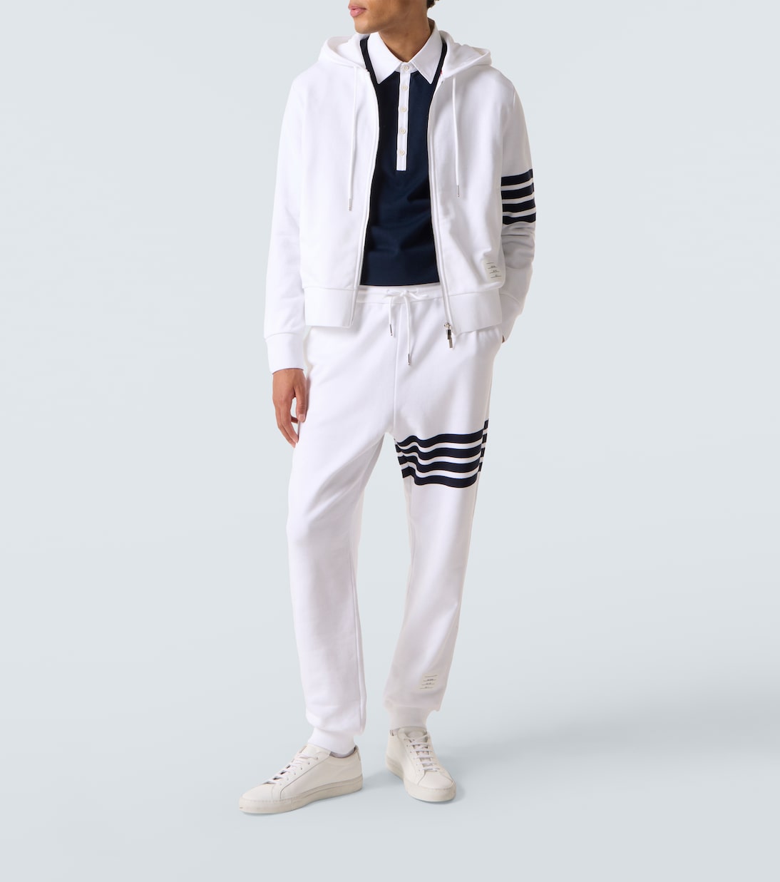4-Bar棉质针织Polo衫式毛衣 | Thom Browne