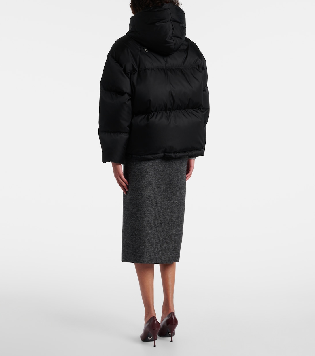 Re-nylon 로고 다운 재킷  | Prada