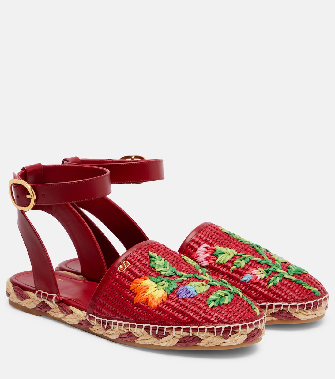 Bribri raffia and leather espadrilles | Valentino Garavani