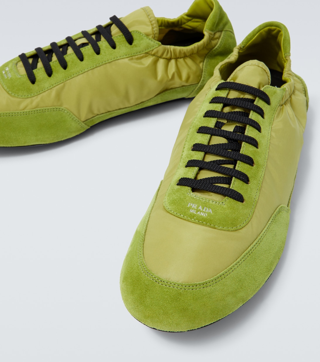 Elastic Collapse Re-Nylon and suede sneakers | Prada