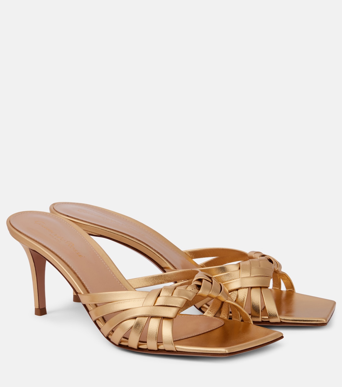 Mules en cuir métallisé | Gianvito Rossi