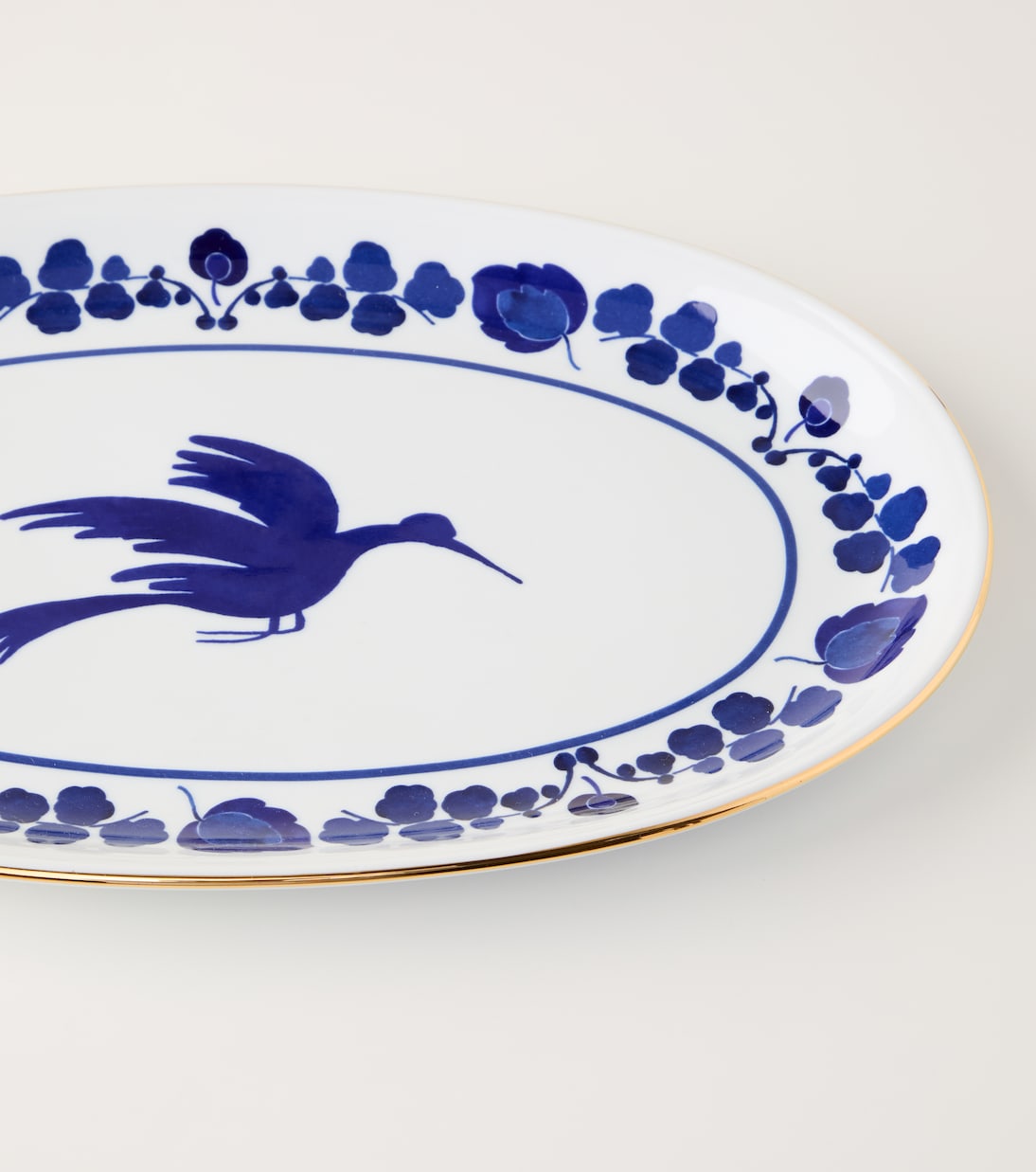 Wildbird Blue porcelain platter | La DoubleJ