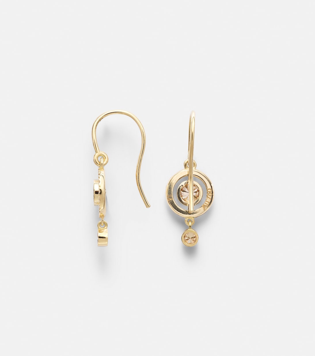 Orbit 18kt gold drop earrings with diamonds | Ileana Makri