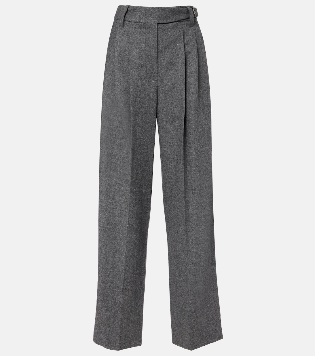 Pleated wool and cashmere wide-leg pants | Brunello Cucinelli