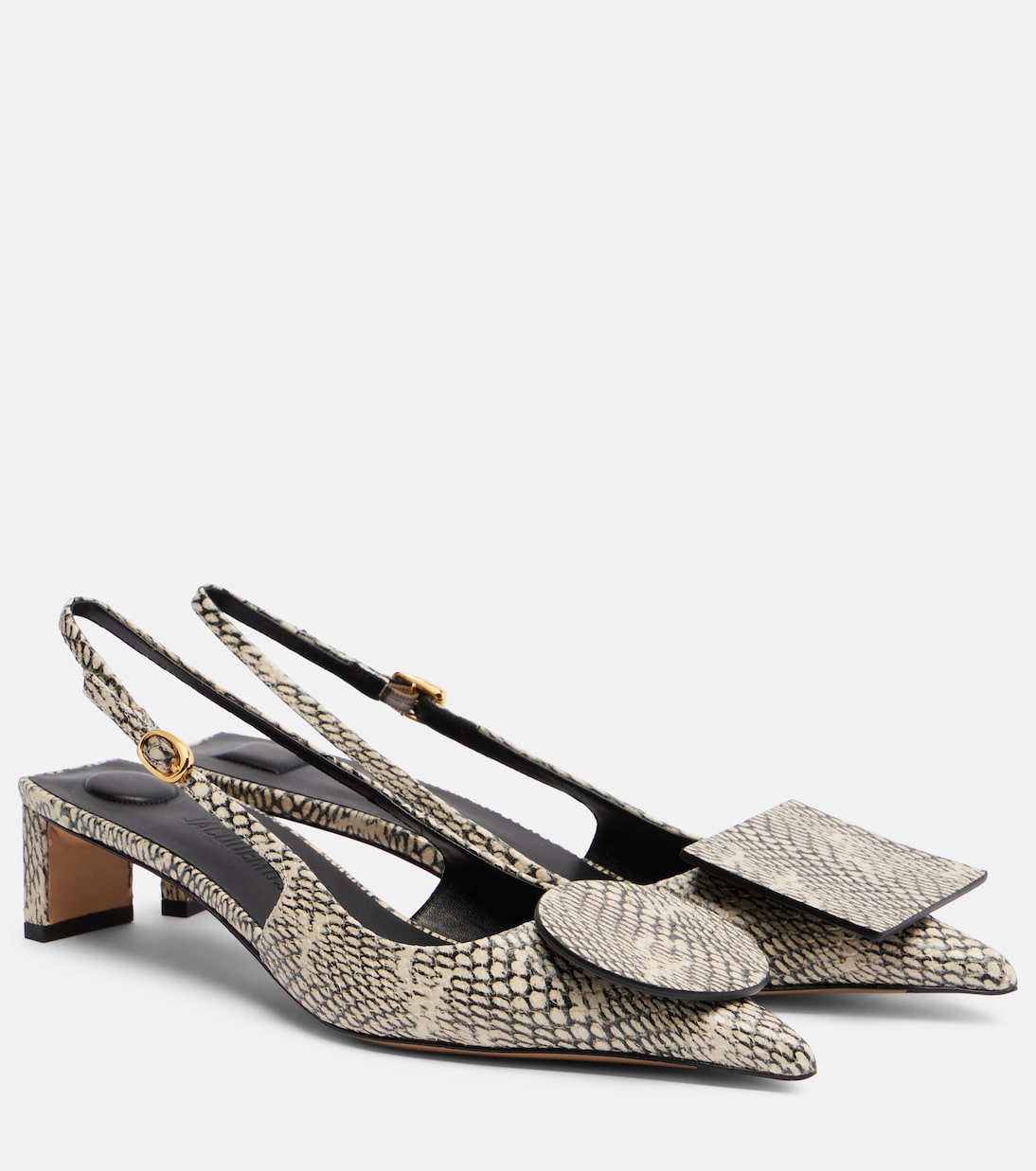 Duelo snake-effect leather slingback pumps | Jacquemus