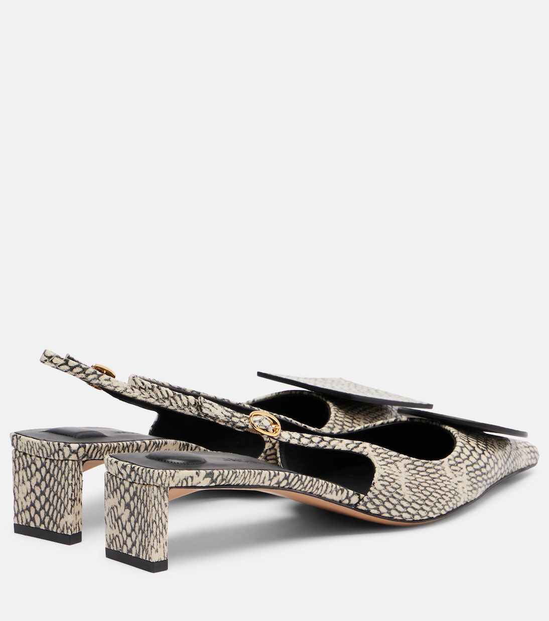 Duelo snake-effect leather slingback pumps | Jacquemus